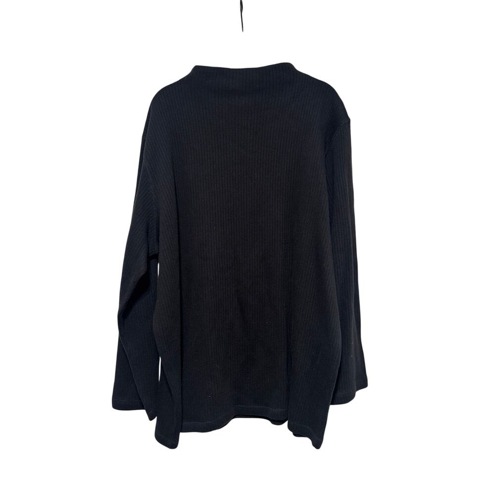 Lauren Ralph Lauren Black Ribbed Cotton Sweater 3X - Picture 8 of 8